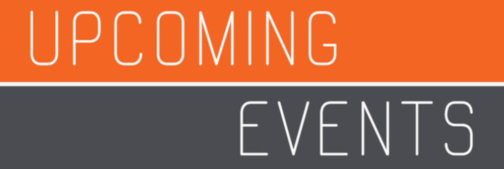 Words Upcoming Events on colorful background