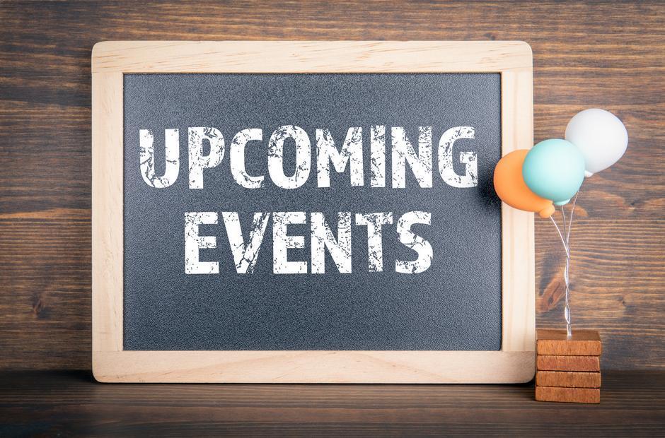 Upcoming Events Written on a Chalkboard